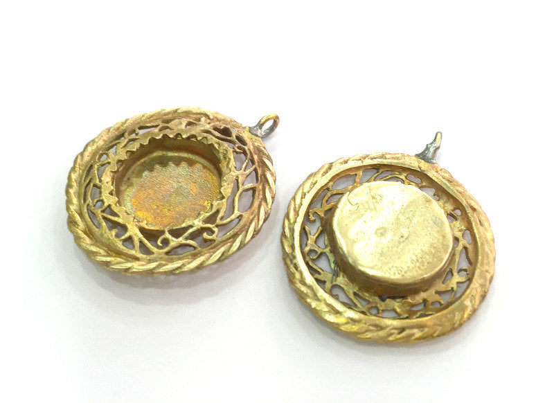 Raw Brass Mountings , Bezel Settings,Cabochon Base  G3280