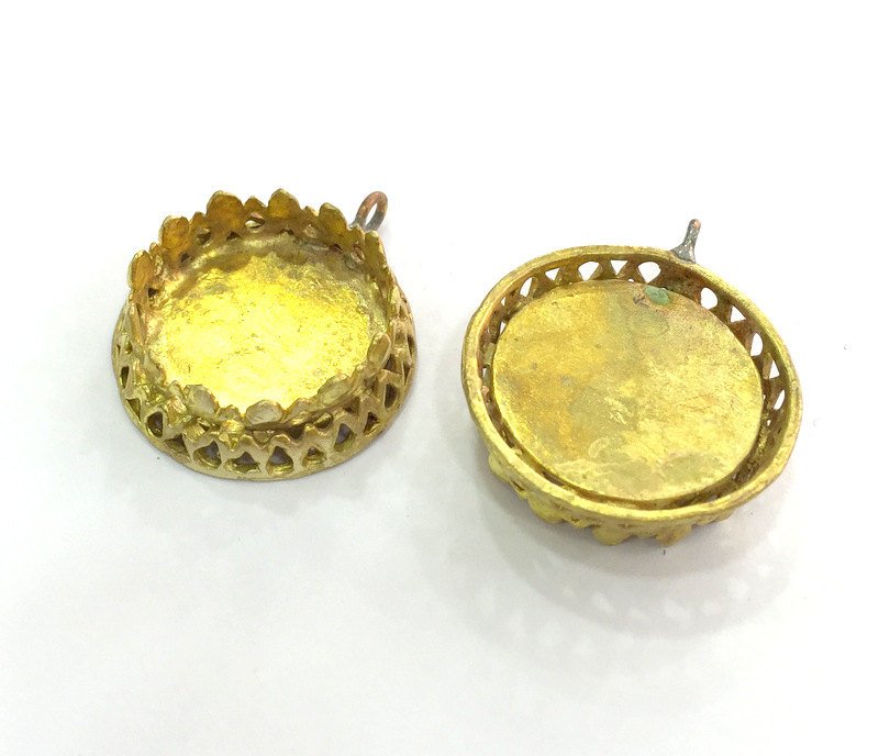 Raw Brass Mountings , Bezel Settings,Cabochon Base , Blank G3283