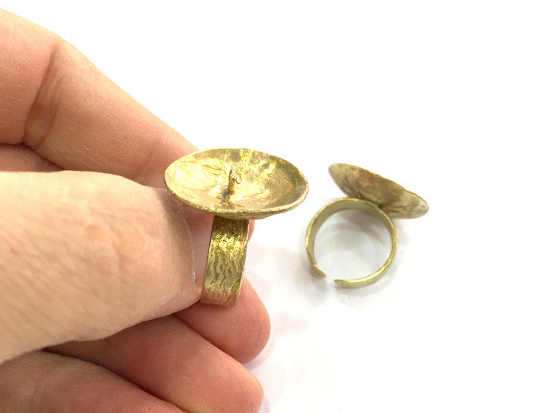 Raw Brass Adjustable Ring Findings G3284