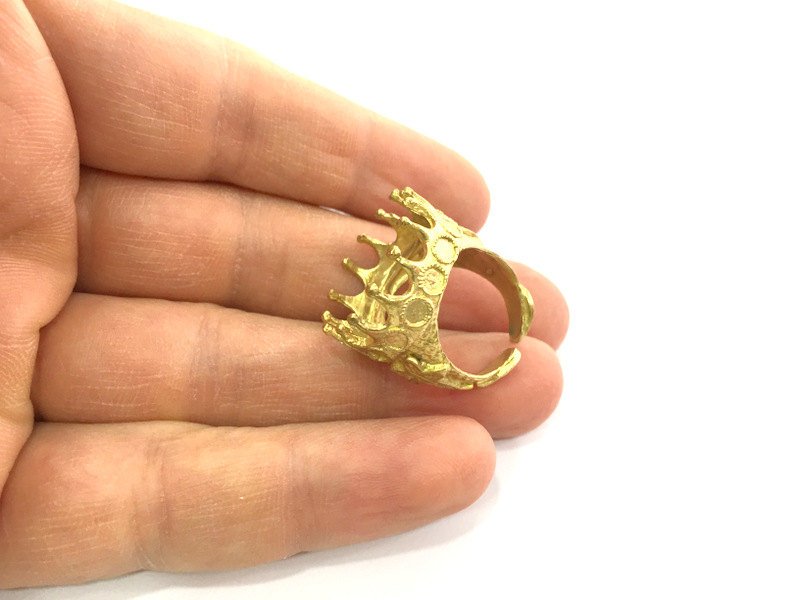 Raw Brass Adjustable Ring Blank  (20mm Blank)  G3286