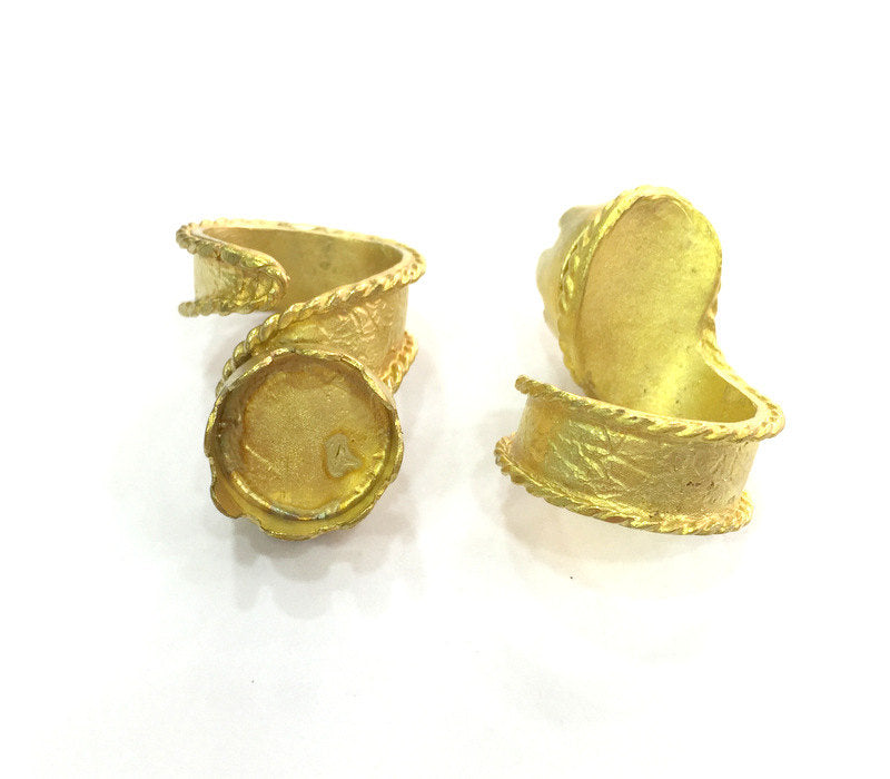 Raw Brass Adjustable Ring Blank (14mm Blank)  G3273