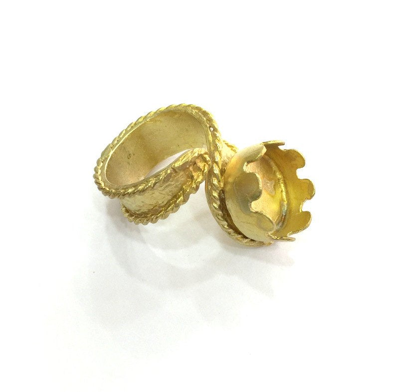 Raw Brass Adjustable Ring Blank (14mm Blank)  G3273