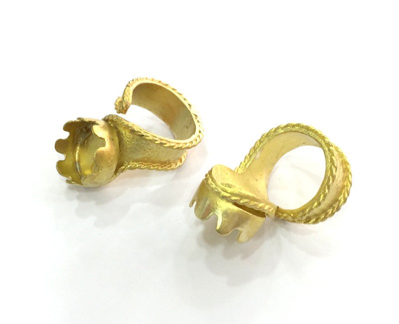 Raw Brass Adjustable Ring Blank (14mm Blank)  G3273