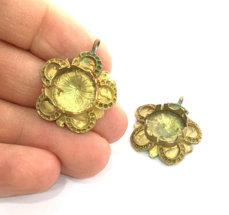 Raw Brass Pendant Blank Setting Mountings , Bezel Settings,Cabochon Base  G3275