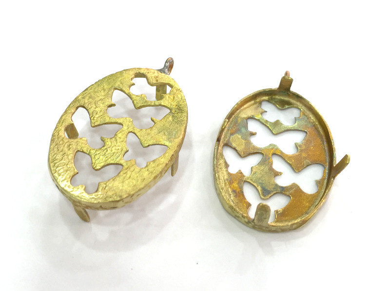 Raw Brass Mountings , Bezel Settings,Cabochon Base  G3276