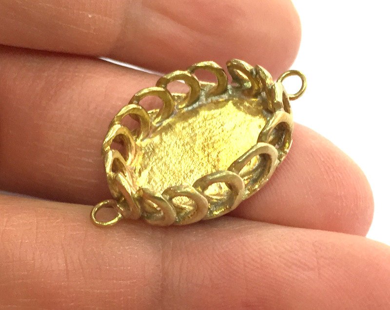 Raw Brass Mountings , Bezel Settings,Cabochon Base  G3277
