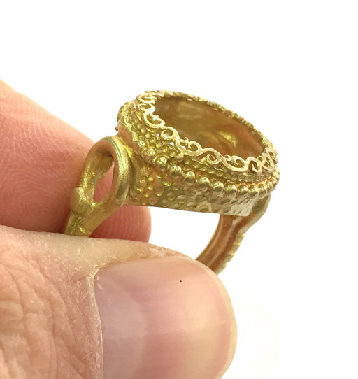 Raw Brass Adjustable Ring Blank (14mm Blank) G3279