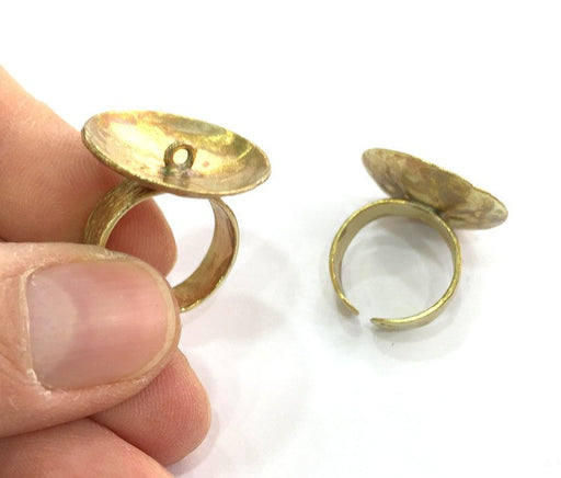 Raw Brass Adjustable Ring Findings G3284