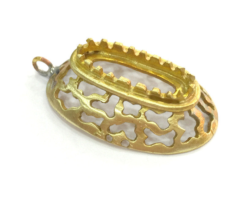 Raw Brass Pendant Blank Base Mountings , Bezel Settings,Cabochon Base , Blank G3289