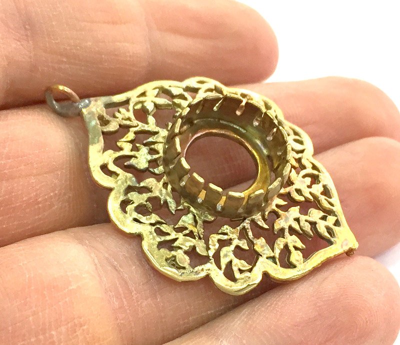 Raw Brass Mountings , Bezel Settings,Cabochon Base , Blank G3295