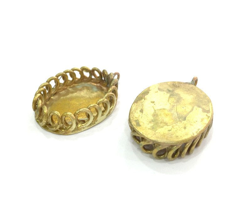 Raw Brass Mountings , Bezel Settings,Cabochon Base , Blank G3297