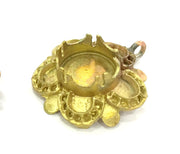 Raw BrassPendant Blank Bezel Settings,Cabochon Base , Blank G3299