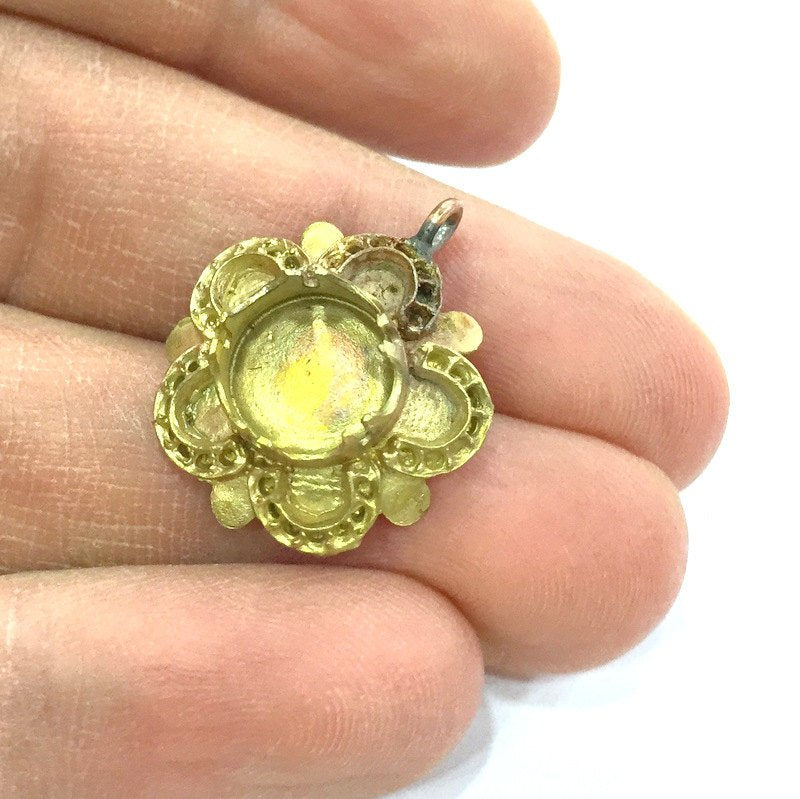 Raw BrassPendant Blank Bezel Settings,Cabochon Base , Blank G3299
