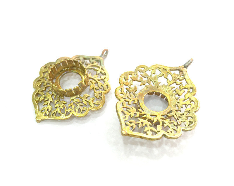 Raw Brass Mountings , Bezel Settings,Cabochon Base , Blank G3295