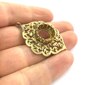 Raw Brass Mountings , Bezel Settings,Cabochon Base , Blank G3295