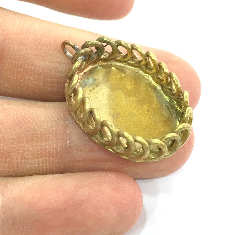 Raw Brass Mountings , Bezel Settings,Cabochon Base , Blank G3297