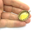 Raw Brass Mountings , Bezel Settings,Cabochon Base , Blank G3297