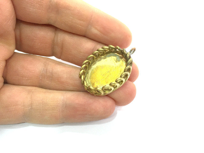 Raw Brass Mountings , Bezel Settings,Cabochon Base , Blank G3297