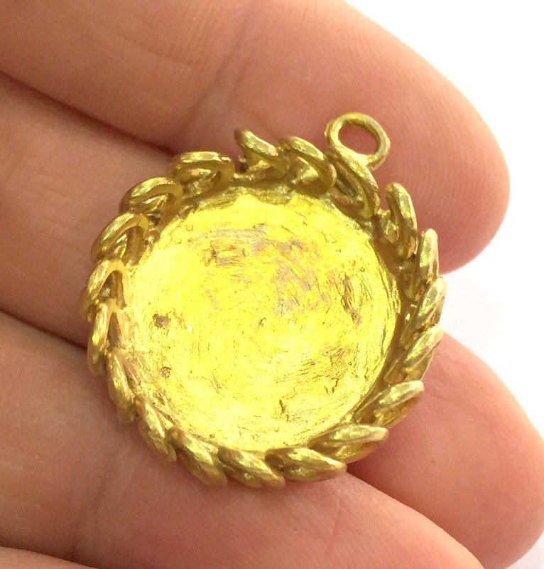 Raw Brass Mountings , Bezel Settings,Cabochon Base , Blank G3321