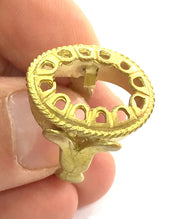 Raw Brass Adjustable Ring Blank (18x13mm Blank)  G3327