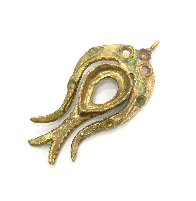 Raw Brass Tulip Pendant  G3300