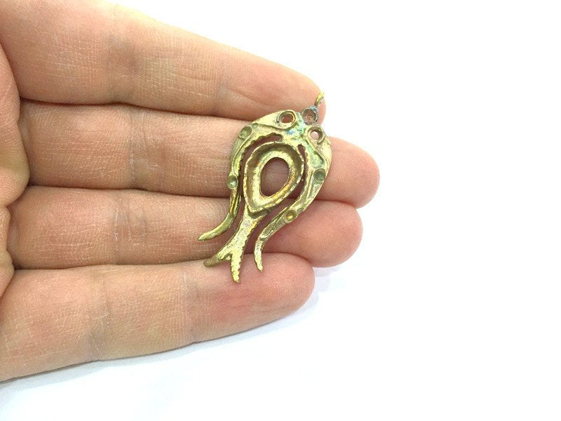 Raw Brass Tulip Pendant  G3300