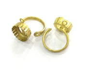 Raw Brass Adjustable Ring Blank (14mm Blank)  G3331