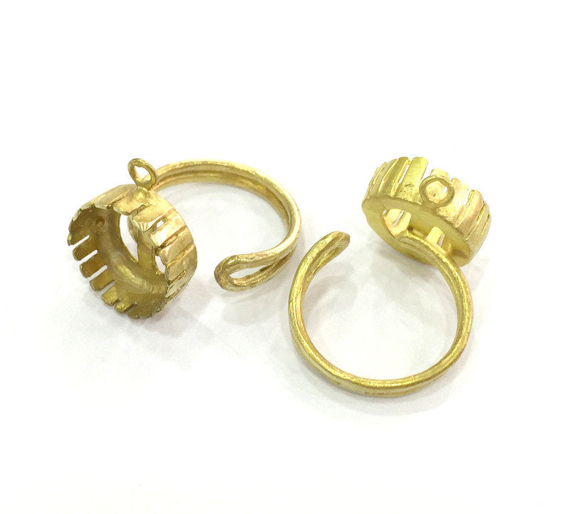 Raw Brass Adjustable Ring Blank (14mm Blank)  G3331