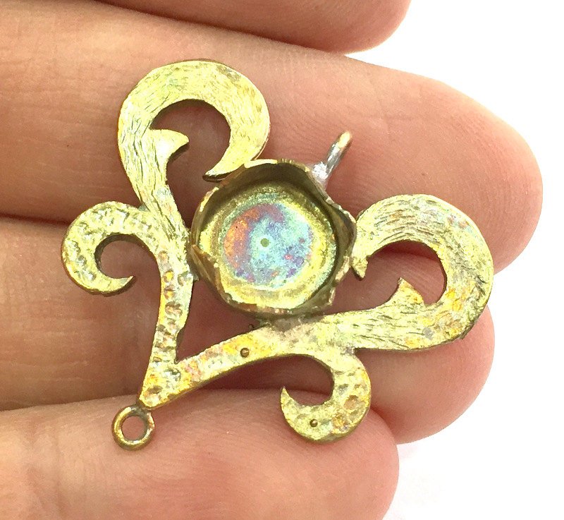 Raw Brass Mountings , Bezel Settings,Cabochon Base , Blank G3336