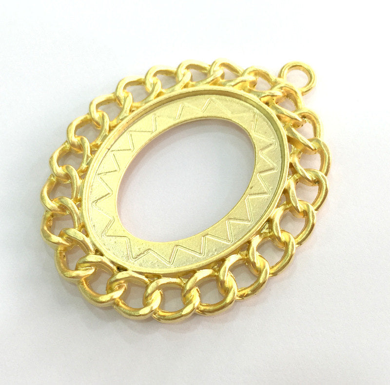 Gold Plated Metal Blank , Mountings , Findings  64x48 mm (40x30 mm blank)  G3340