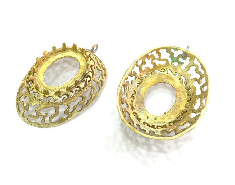 Raw Brass Mountings , Bezel Settings,Cabochon Base , Blank G3317