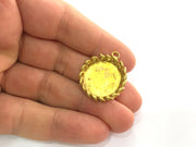 Raw Brass Mountings , Bezel Settings,Cabochon Base , Blank G3321