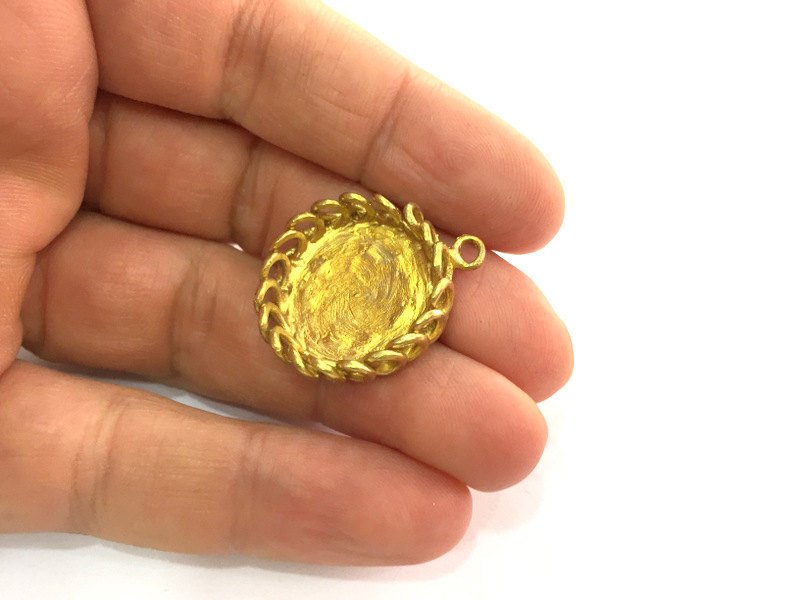 Raw Brass Mountings , Bezel Settings,Cabochon Base , Blank G3321