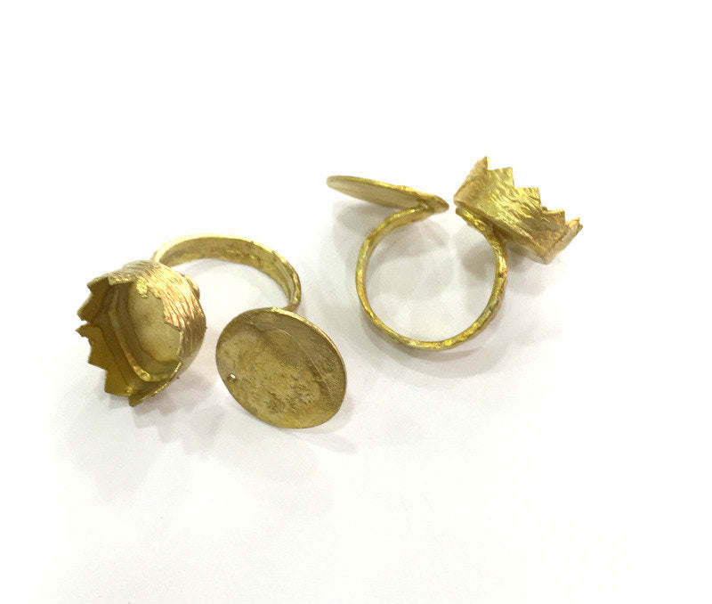 Raw Brass Adjustable Ring Blank (18x13mm Drop Blank)  G3323