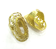 Raw Brass Ring Base Blank Adjustable   (22x10mm Blank) G3328