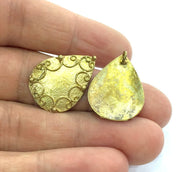 2 Raw Brass Drop Charm 25x18mm G3330