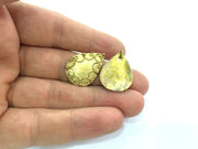 2 Raw Brass Drop Charm 25x18mm G3330