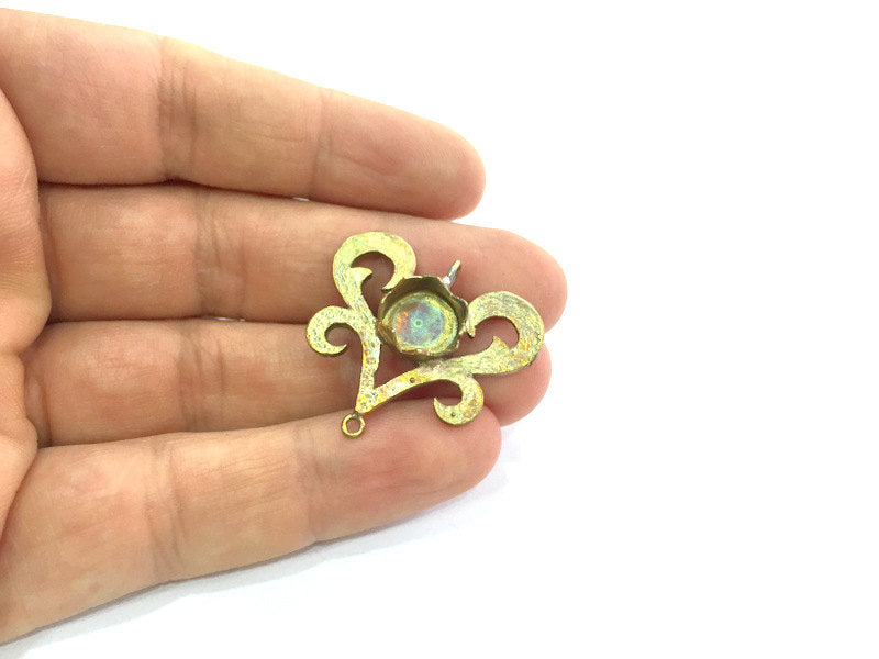 Raw Brass Mountings , Bezel Settings,Cabochon Base , Blank G3336