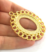 Gold Plated Metal Blank , Mountings , Findings  64x48 mm (40x30 mm blank)  G3340