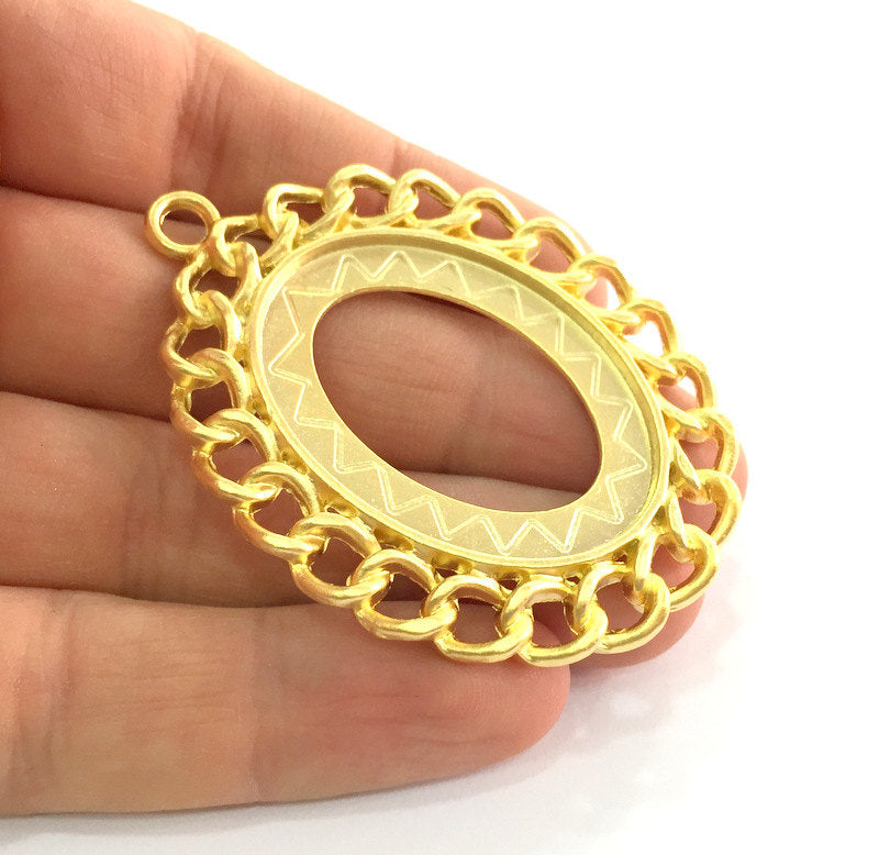 Gold Plated Metal Blank , Mountings , Findings  64x48 mm (40x30 mm blank)  G3340