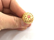 Adjustable Ring Blank   (18mm Blank) , Gold Plated Brass G3349