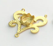 Gold Plated Brass Mountings ,  Blanks  33x30 mm (10 mm blank) G3353