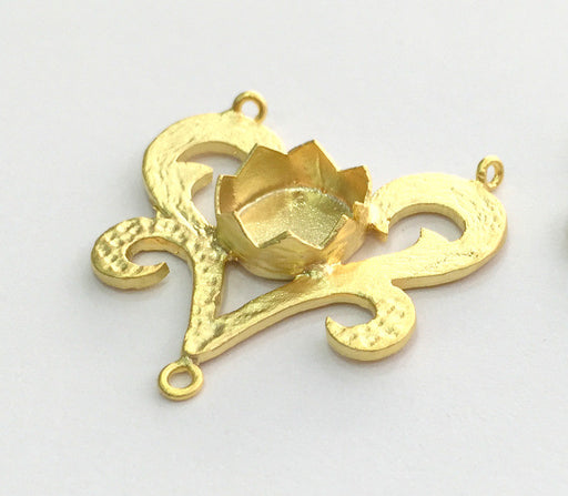 Gold Plated Brass Mountings ,  Blanks  33x30 mm (10 mm blank) G3353