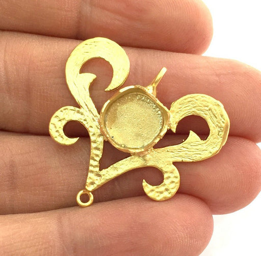 Gold Plated Brass Mountings ,  Blanks  33x30 mm (10 mm blank) G3354