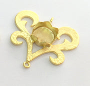 Gold Plated Brass Mountings ,  Blanks  33x30 mm (10 mm blank) G3354