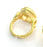 Gold Ring Blank Ring Setting Ring Bezel Base Cabochon Mountings Adjustable Ring Blank (18x13mm Drop Blank) , Gold Plated Brass G3358
