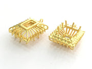 Gold Plated Brass Pendant Blank Setting Mountings ,  Blanks  32x22 mm (16x12 mm blank) G3363