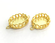 Gold Plated Brass Mountings ,  Blank 30x18 mm (18x13 mm blank) G3364
