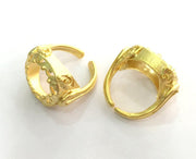 Adjustable Ring Blank (18mm Blank), Gold Plated Brass G3365