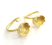 Adjustable Ring Blank (18x13mm Blank) , Gold Plated Brass G3366